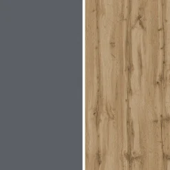 Mobile Porta tv Nero Antracite Marrone Rovere 3 Ripiani 3 Ante 200x35x30h cm, 4 Vani Made in Italy - Oxanna