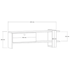 Mobili Porta Tv > Dmora Mobile Porta tv Nero Antracite Marrone Rovere un Ripiano 2 Ante 160x30x37h cm, 4 Vani - Tribano Marrone Rovere, Nero Antracite