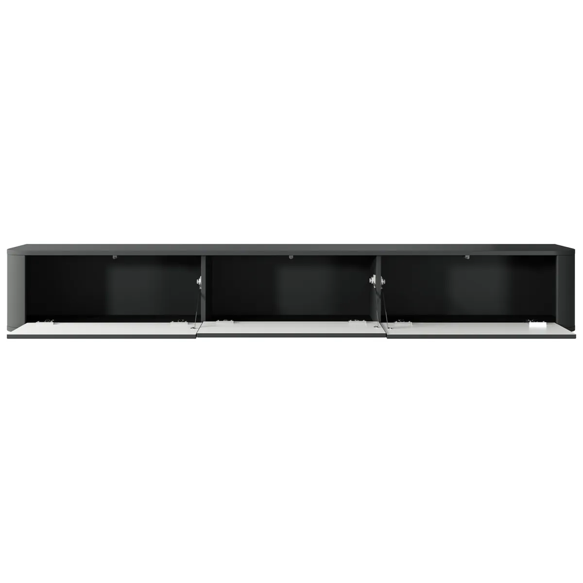 Mobili Porta Tv > Dmora Mobile Porta tv 3 Cassetti un Ripiano 200x34x28h cm, 3 Vani - Kahate Nero