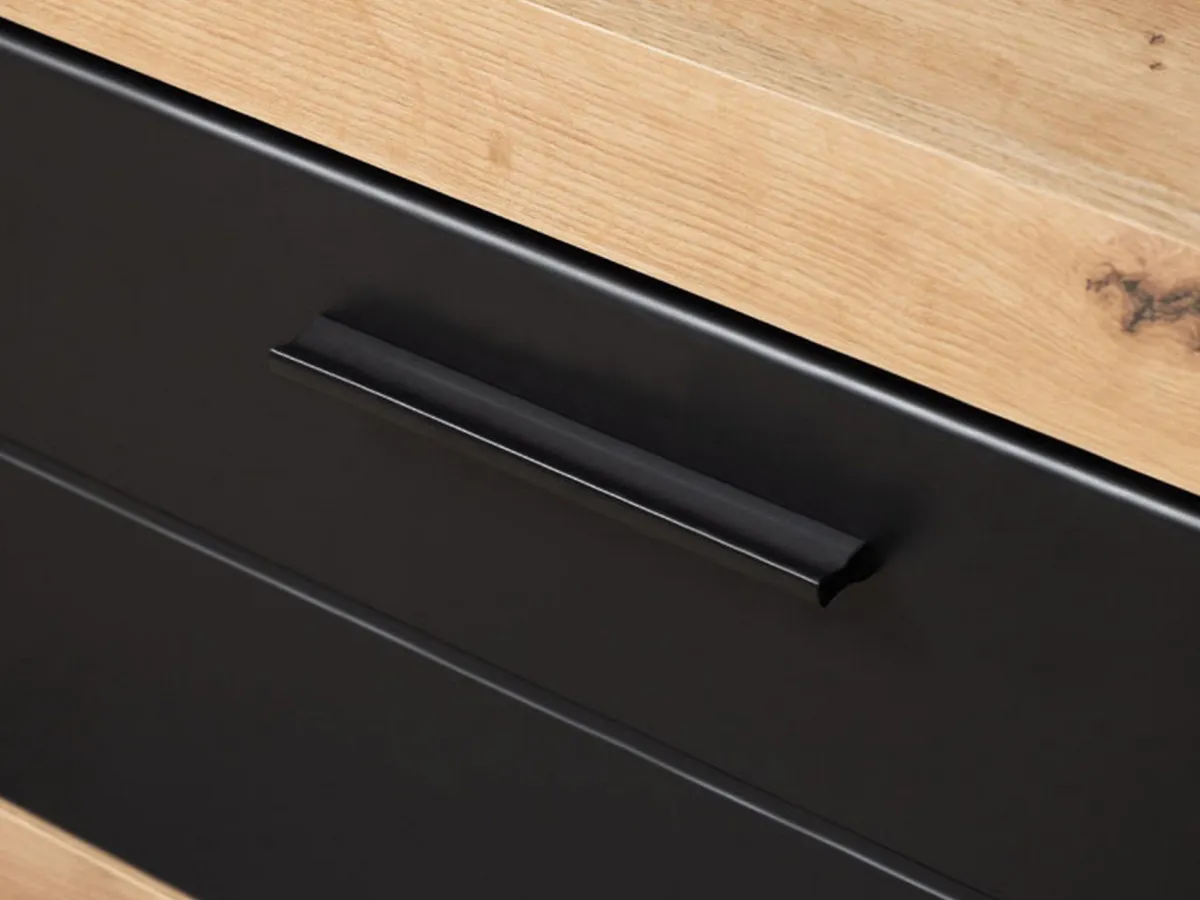Mobili Porta Tv > Dmora Mobile Porta tv Nero Marrone Rovere Nodi 2 Ripiani Un'anta 162x41.5x43.5h cm, Ripiano in Vetro - Pompu Marrone, Nero Rovere Nodi