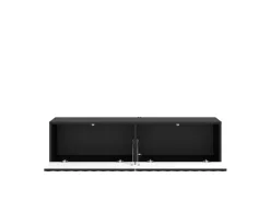 Mobile Porta tv Nero Nero Antracite un Ripiano 2 Ante 128x42x32h cm, 2 Vani - Vetto
