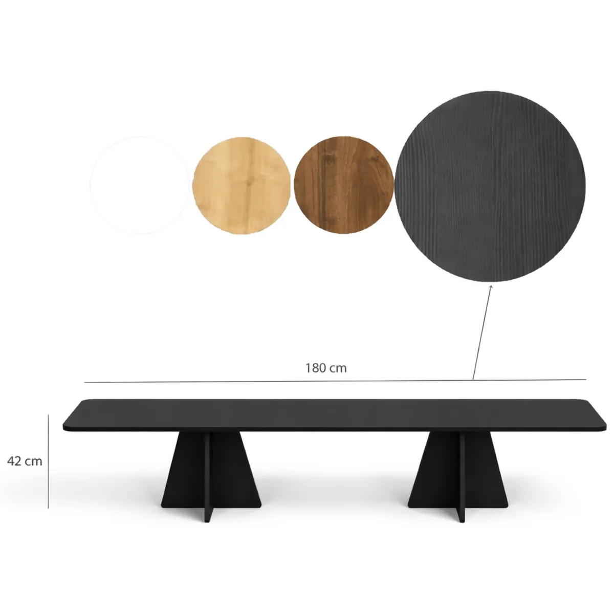 Mobili Porta Tv > Dmora Mobile Porta tv Peso Supportato 40 kg Installazione a Terra 180x42x40h cm, - Cairano Nero