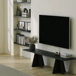 Mobili Porta Tv > Dmora Mobile Porta tv Peso Supportato 40 kg Installazione a Terra 180x42x40h cm, - Cairano Nero