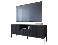 Mobili Porta Tv > Dmora Mobile Porta tv un Cassetto Ripiani 155x40x69h cm, 2 Ante - Rabattone Nero