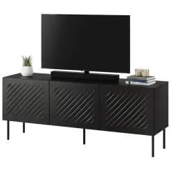 Mobile Porta tv Nero un Ripiano 150.5x42x60h cm, Cassetti - Termoli