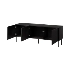 Mobile Porta tv Nero un Ripiano 150.5x42x60h cm, Cassetti - Termoli