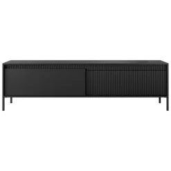Mobili Porta Tv > Dmora Mobile Porta tv un Ripiano 200.5x42x60h cm, Cassetti - Ronca Nero