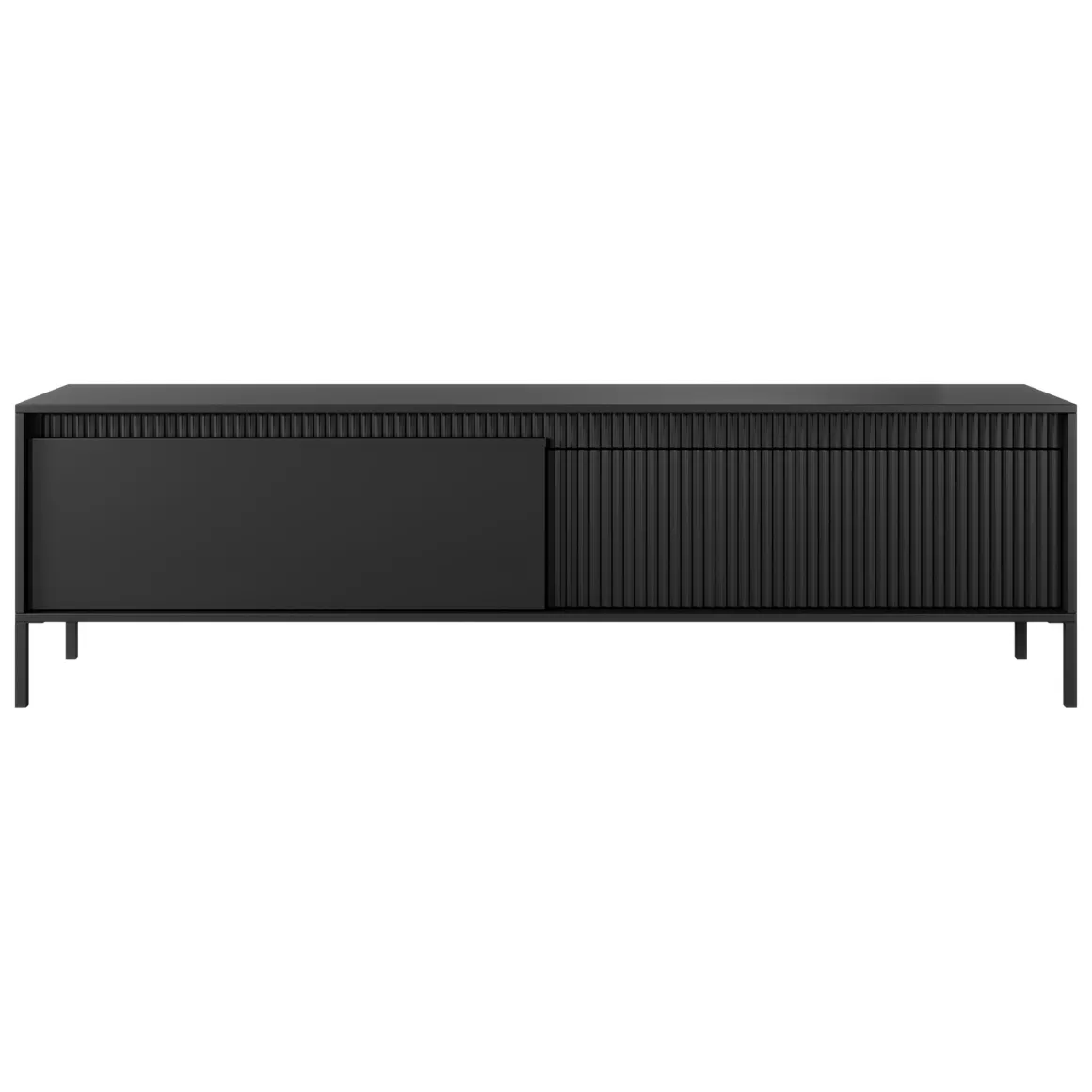 Mobili Porta Tv > Dmora Mobile Porta tv un Ripiano 200.5x42x60h cm, Cassetti - Ronca Nero