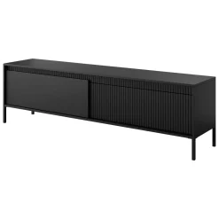Mobili Porta Tv > Dmora Mobile Porta tv un Ripiano 200.5x42x60h cm, Cassetti - Ronca Nero
