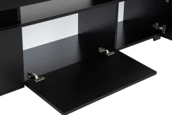 Mobile Porta tv Nero un Ripiano 3 Ante 192x37x53h cm, Luci led Incluse - Trasacco