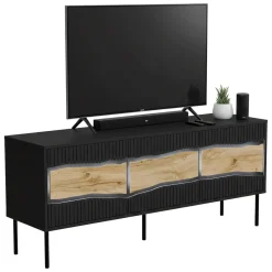 Mobili Porta Tv > Dmora Mobile porta TV Novoli, 144x40 h62 cm, e Rovere Nodi Nero
