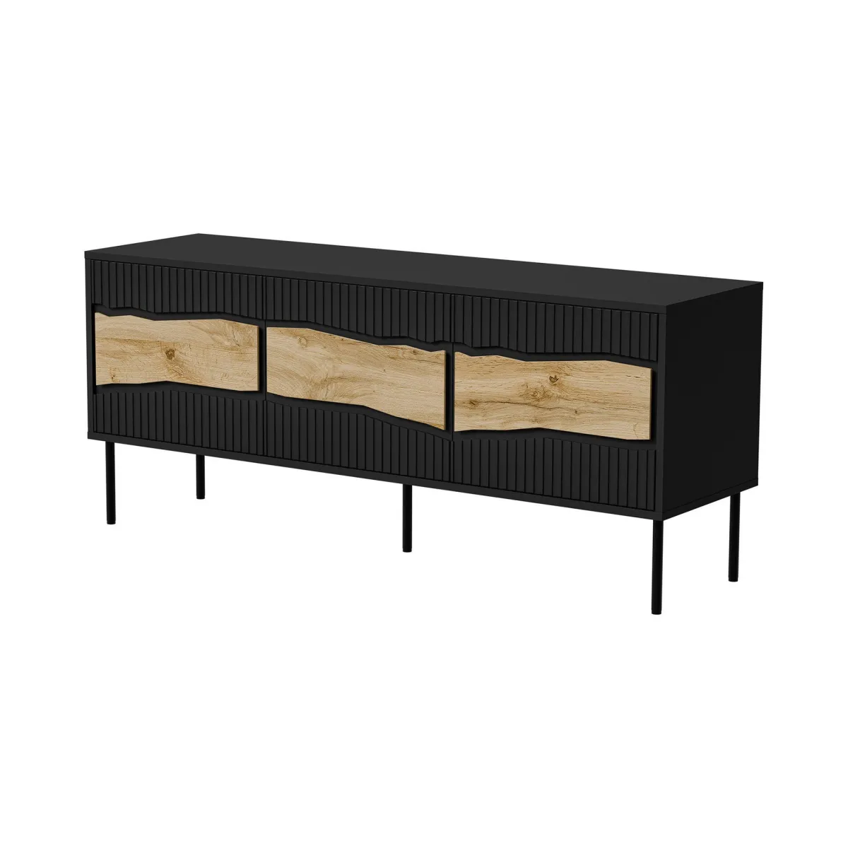 Mobili Porta Tv > Dmora Mobile porta TV Novoli, 144x40 h62 cm, e Rovere Nodi Nero