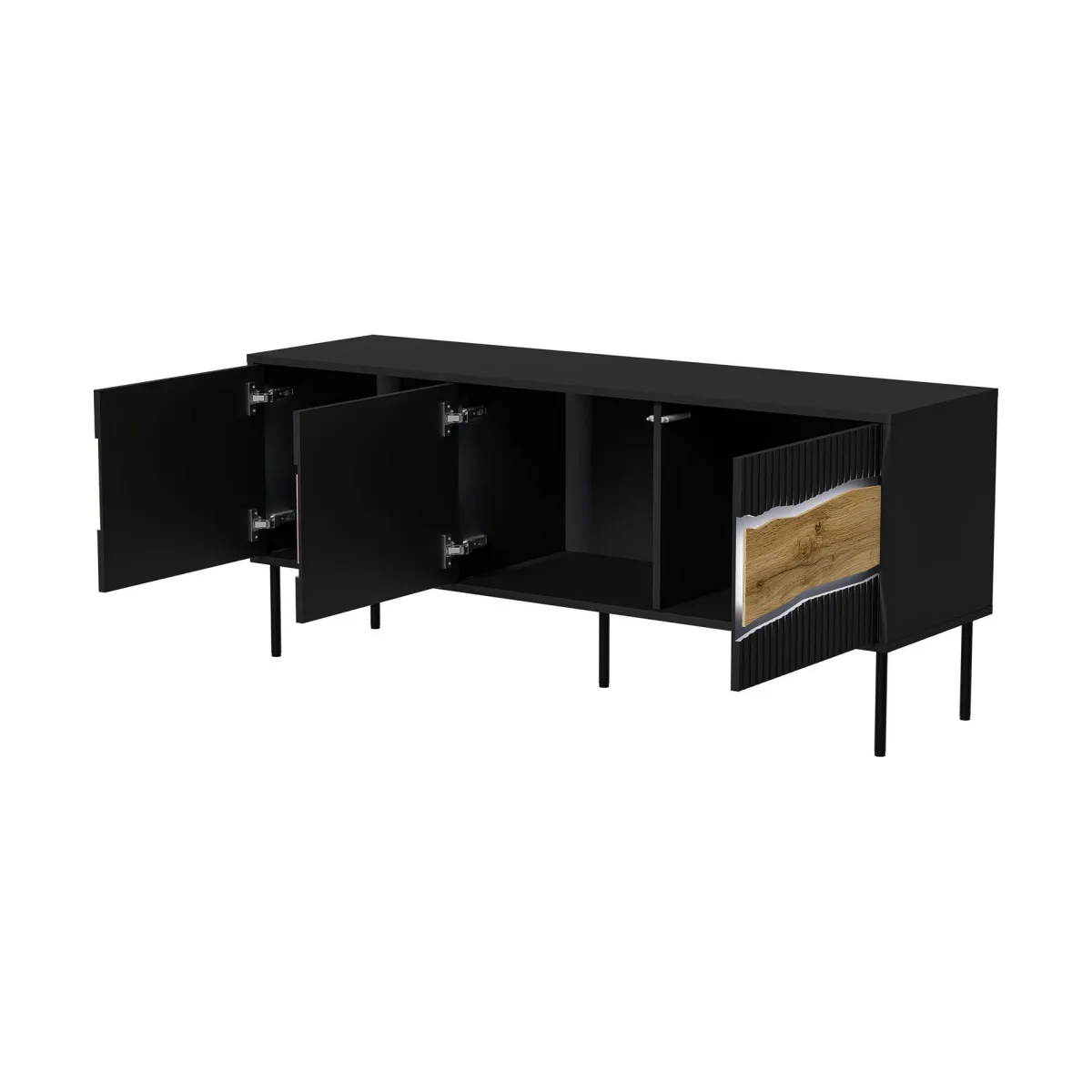 Mobili Porta Tv > Dmora Mobile porta TV Novoli, 144x40 h62 cm, e Rovere Nodi Nero