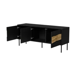 Mobili Porta Tv > Dmora Mobile porta TV Novoli, 144x40 h62 cm, e Rovere Nodi Nero