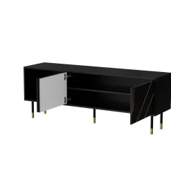Mobile porta TV Perito, 154x40 h55 cm, Nero e Oro