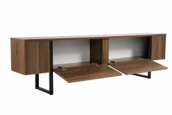 Mobile porta TV Tarquin, 180x30 h50 cm, Noce e Nero