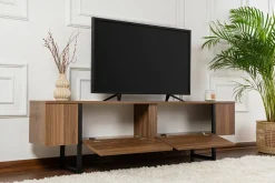 Mobile porta TV Tarquin, 180x30 h50 cm, Noce e Nero