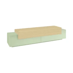 Mobili Porta Tv > Dmora Mobile Porta tv 3 Ripiani 4 Vani 200x45x51.5h cm, 3 Ante - Cassino Verde