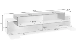 Mobili Porta Tv > Dmora Mobile Porta tv 3 Ripiani 4 Vani 200x45x51.5h cm, 3 Ante - Cassino Verde