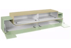 Mobili Porta Tv > Dmora Mobile Porta tv 3 Ripiani 4 Vani 200x45x51.5h cm, 3 Ante - Cassino Verde