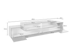 Mobile Porta tv Verde 3 Ripiani 4 Vani 240x45x51.5h cm, 3 Ante - Curino
