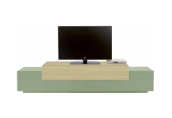 Mobile Porta tv Verde 3 Ripiani 4 Vani 240x45x51.5h cm, 3 Ante - Curino