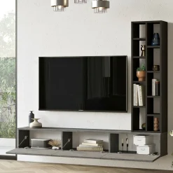 Mobile salotto 3 ante 174cm argento e nero - Sardegna