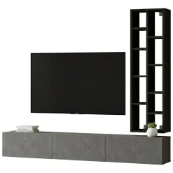 Mobile salotto 3 ante 174cm argento e nero - Sardegna