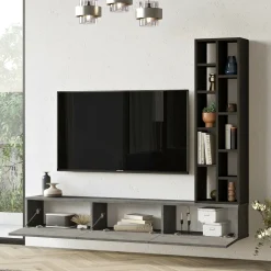 Mobile salotto 3 ante 174cm argento e nero - Sardegna