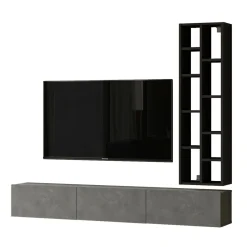 Mobile salotto 3 ante 174cm argento e nero - Sardegna