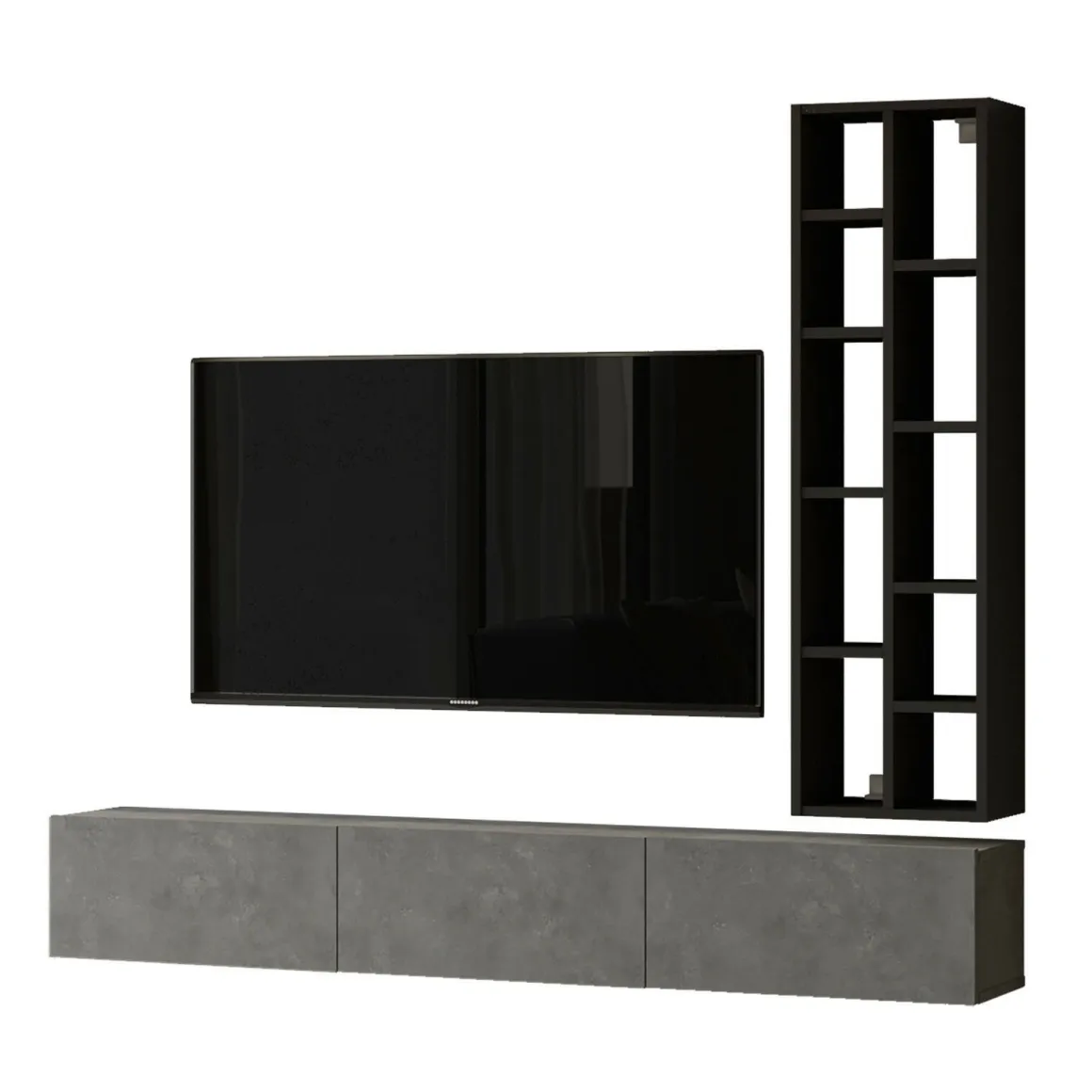 Mobile salotto 3 ante 174cm argento e nero - Sardegna