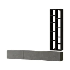 Mobile salotto 3 ante 174cm argento e nero - Sardegna