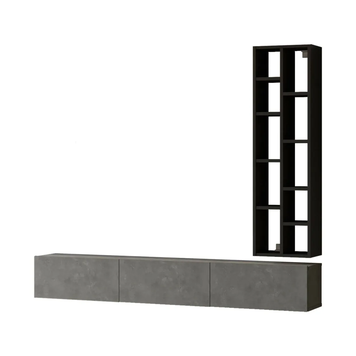 Mobile salotto 3 ante 174cm argento e nero - Sardegna