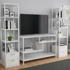 Mobile salotto moderno 198cm bianco e antracite - Felion