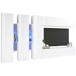 Salotto|Pareti Attrezzate > Dmora Mobile salotto moderno 340cm - Carretto Bianco Lucido