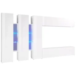 Salotto|Pareti Attrezzate > Dmora Mobile salotto moderno 340cm - Carretto Bianco Lucido