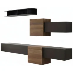 Mobile salotto moderno 262cm noce e antracite - Tony