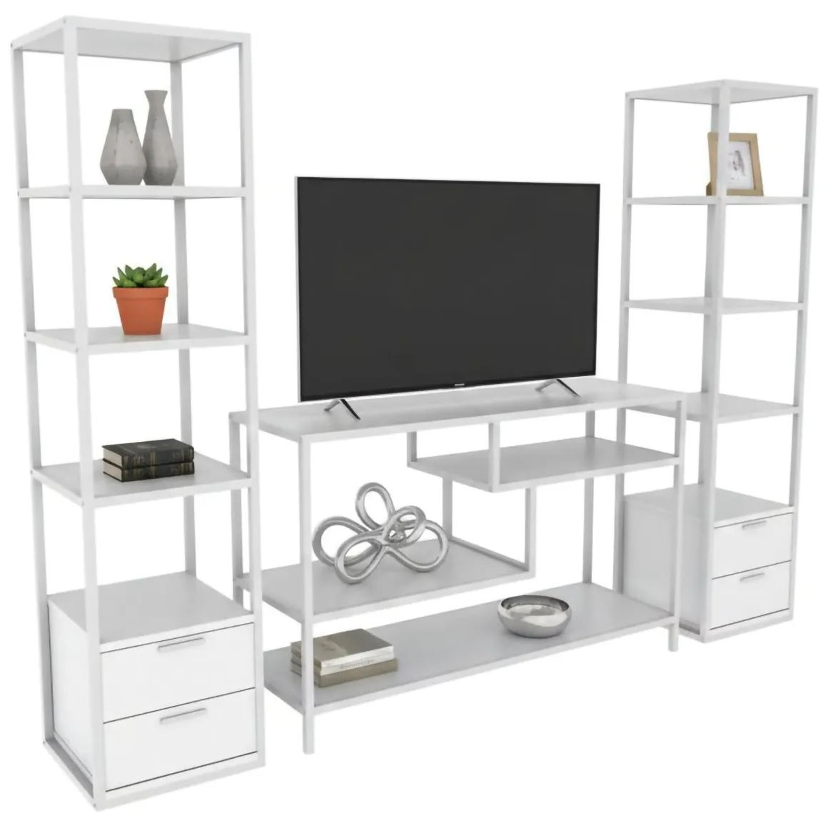 Mobile salotto modulabile 198cm bianco - Felion