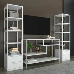 Mobile salotto modulabile 198cm bianco - Felion