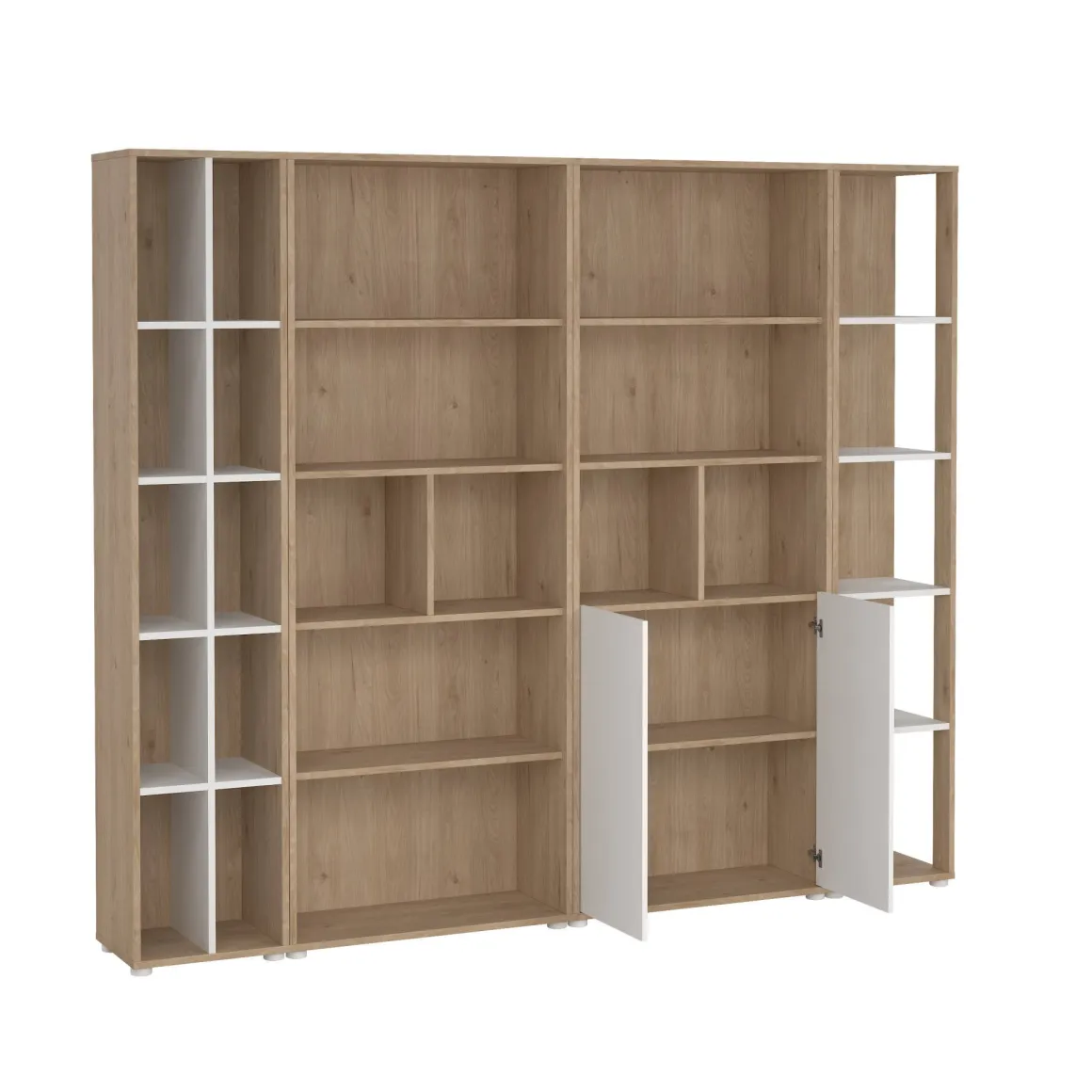 Mobile salotto multifunzione 240cm rovere e bianco - Litvjak