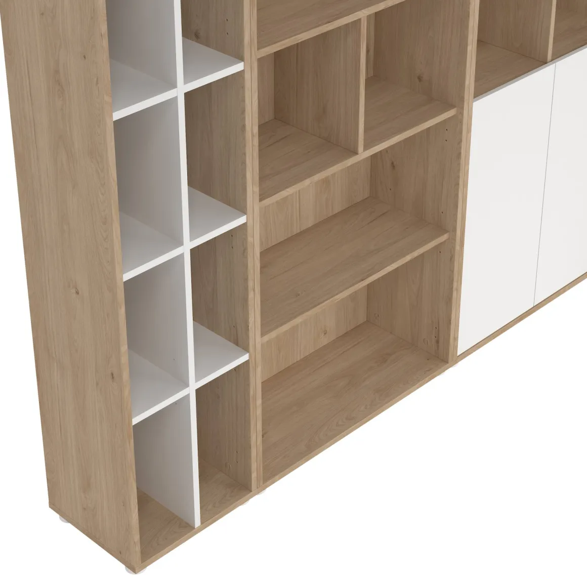 Mobile salotto multifunzione 240cm rovere e bianco - Litvjak