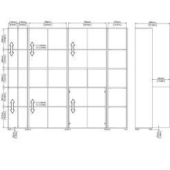 Mobile salotto multifunzione 240cm rovere e bianco - Litvjak