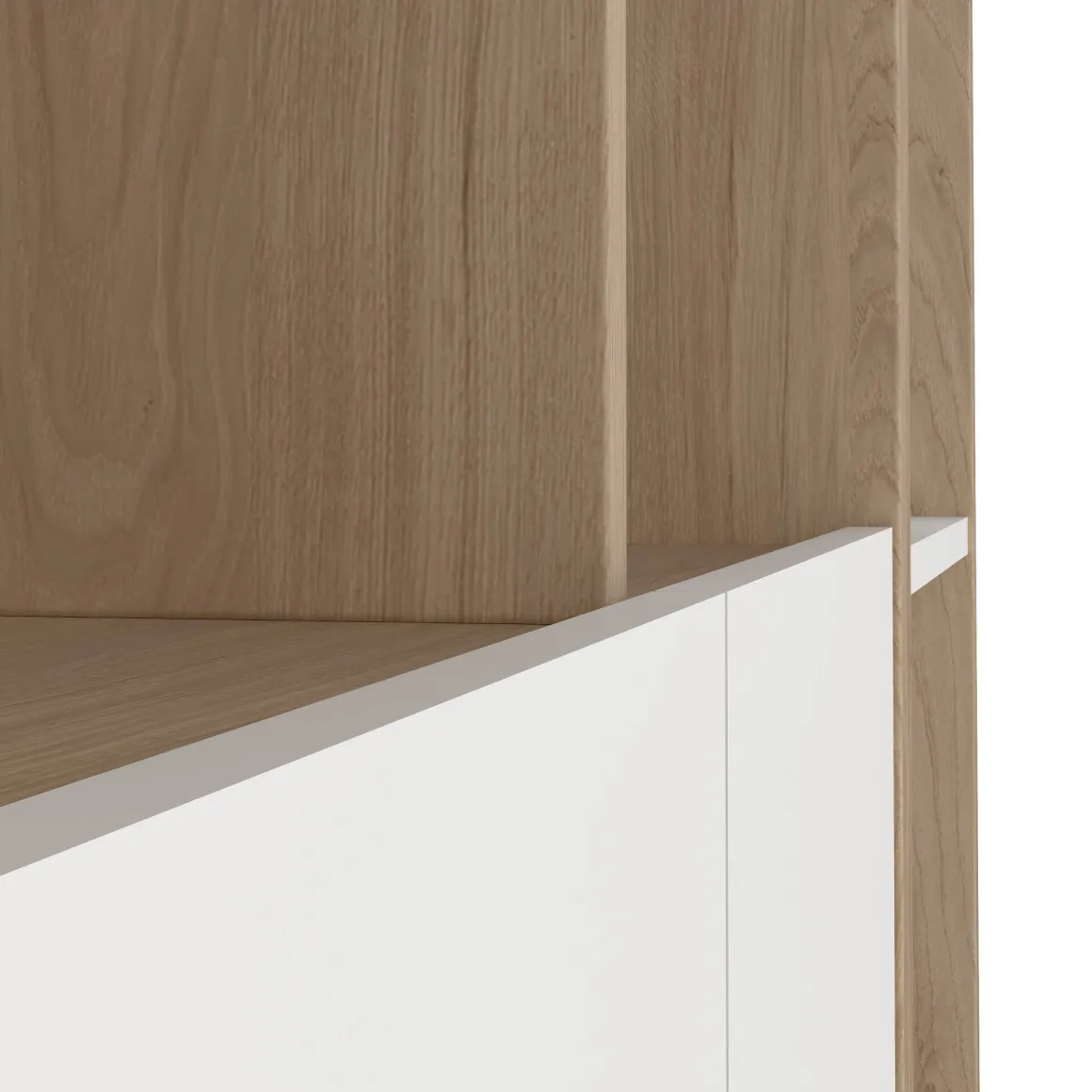 Mobile salotto multifunzione 240cm rovere e bianco - Litvjak