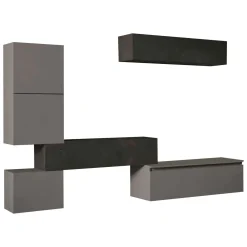 Pareti Attrezzate > Dmora Mobile salotto multifunzione 290cm ardesia e grigio scuro - Nana Grigio Scuro, Grigio Ardesia