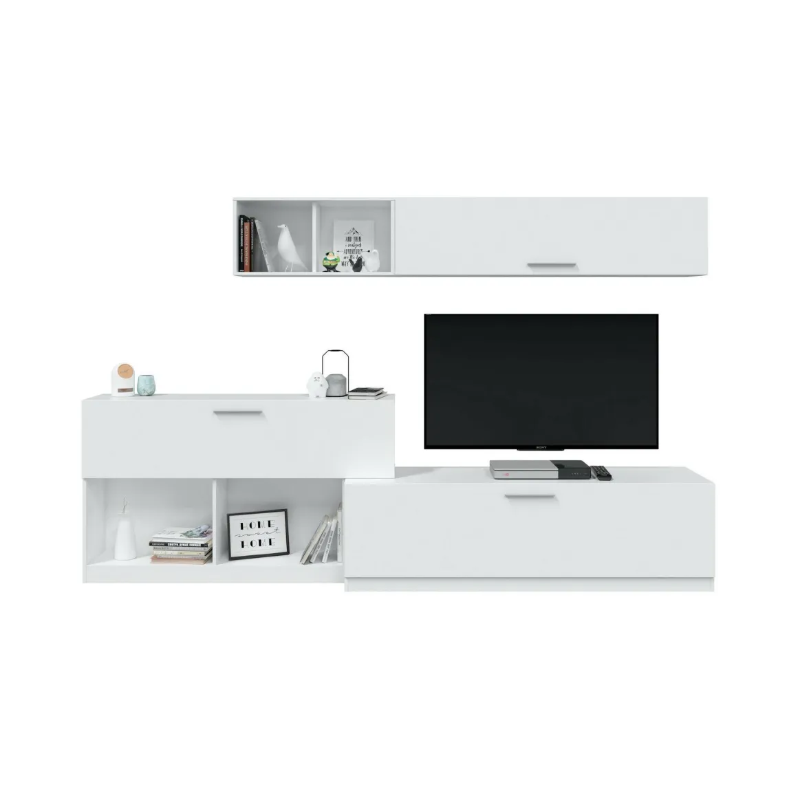 Mobile salotto 6 ripiani 260cm bianco - Vobarno