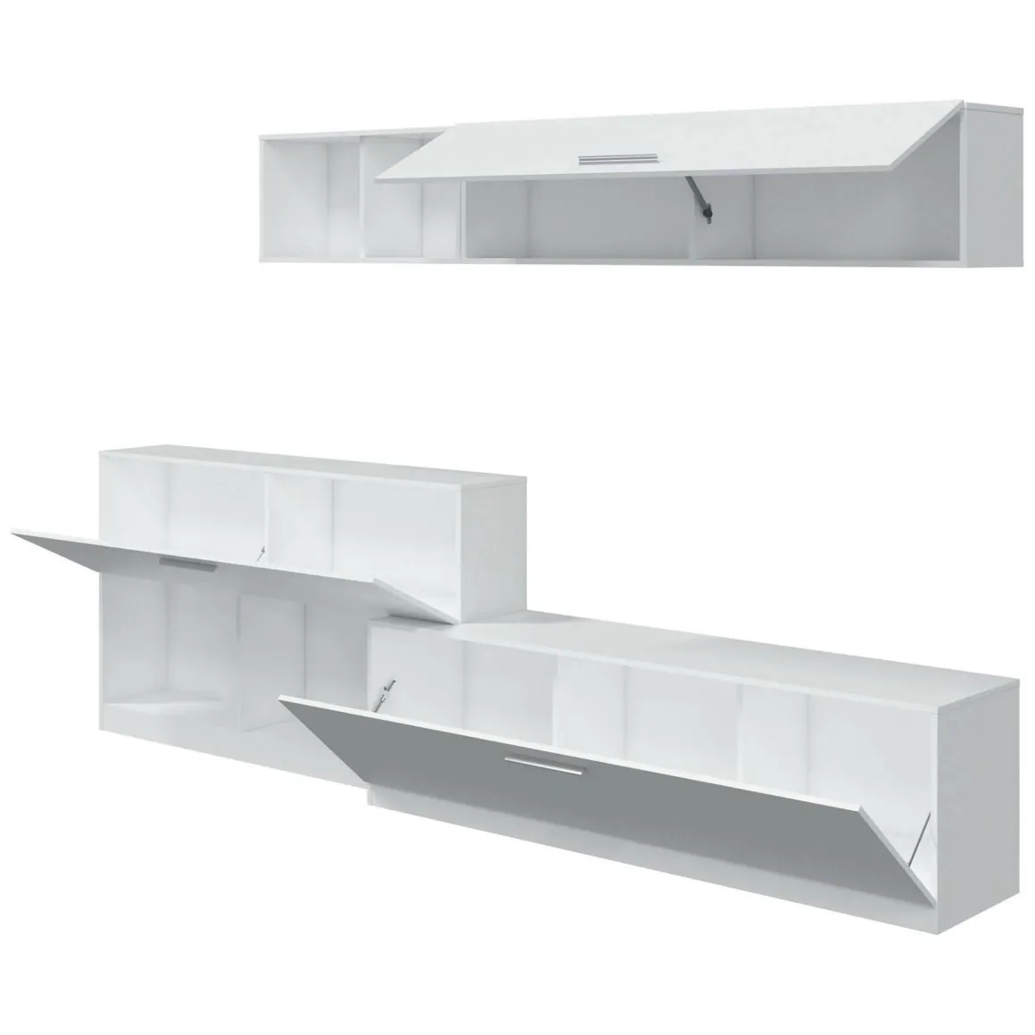 Mobile salotto 6 ripiani 260cm bianco - Vobarno