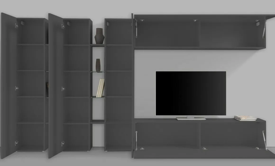 Mobile salotto smart 340cm antracite - Carretto