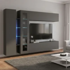 Mobile soggiorno moderno 280cm antracite - Annie