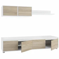 Mobile soggiorno moderno 200cm bianco e rovere - Amir