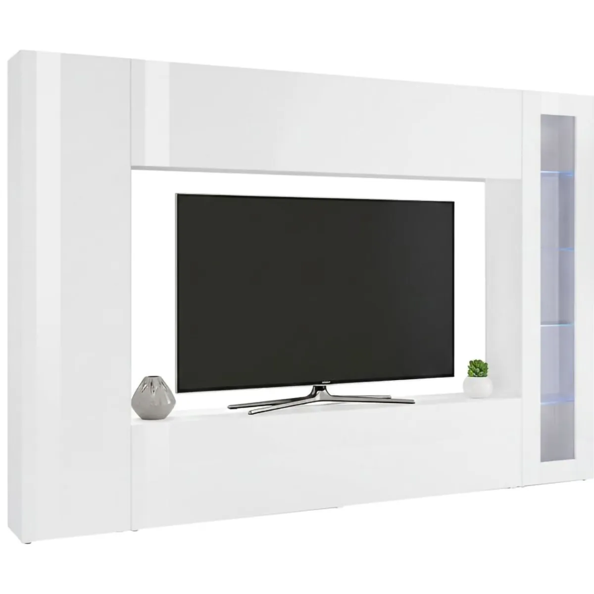 Salotto|Pareti Attrezzate > Dmora Mobile soggiorno smart 260cm - Amel Bianco Lucido